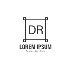 Obraz premium Initial DR logo template with modern frame. Minimalist DR letter logo vector illustration