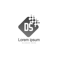 Initial DS logo template with modern frame. Minimalist DS letter logo vector illustration