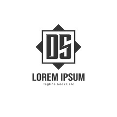 Initial DS logo template with modern frame. Minimalist DS letter logo vector illustration