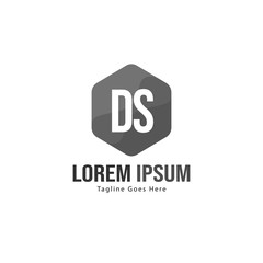 Initial DS logo template with modern frame. Minimalist DS letter logo vector illustration