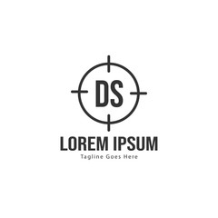 Initial DS logo template with modern frame. Minimalist DS letter logo vector illustration