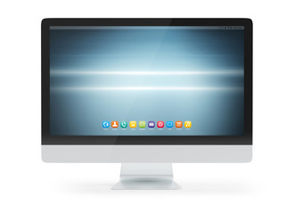 Fototapeta premium Modern computer monitor mockup isolated 3d rendering