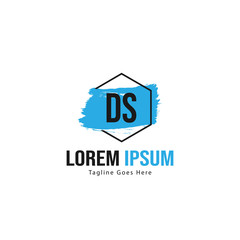 Initial DS logo template with modern frame. Minimalist DS letter logo vector illustration