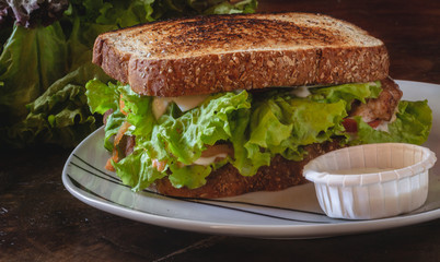 Wholemeal bread sandwich