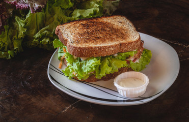 Wholemeal bread sandwich