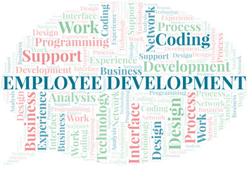 Employee Development word cloud. Wordcloud made with text only.