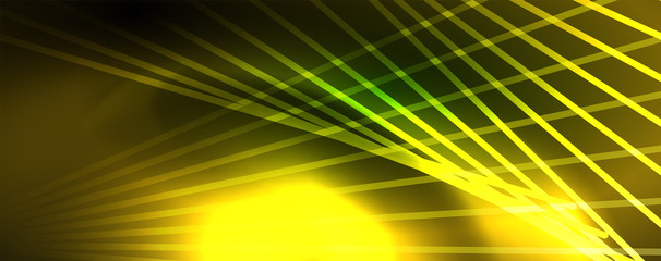 Vector neon light lines concept, abstract background