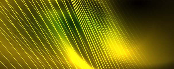 Vector neon light lines concept, abstract background