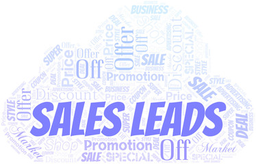 Sales Leads Word Cloud. Wordcloud Made With Text.