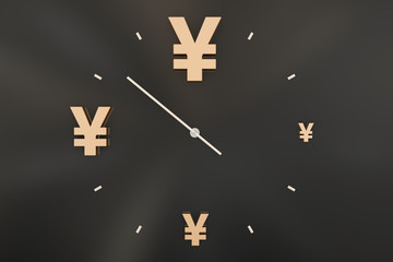 Fototapeta premium Time is money, time is wealth, wealth accumulation,renminbi