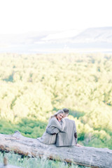  Beautiful love story in the woods. Wedding couple photo shoot in nature.