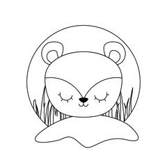 head of cute porcupine animal isolated icon