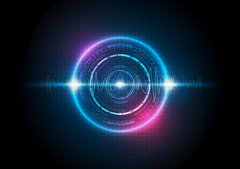 Colorful Digital Technology Background with sound wave