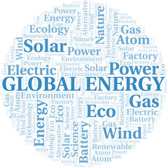 Fototapeta premium Global Energy word cloud. Wordcloud made with text only.