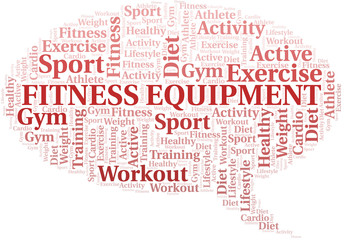Fitness Equipment word cloud. Wordcloud made with text only.