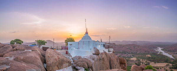A view of the Hanuman Temple in Hampi, India