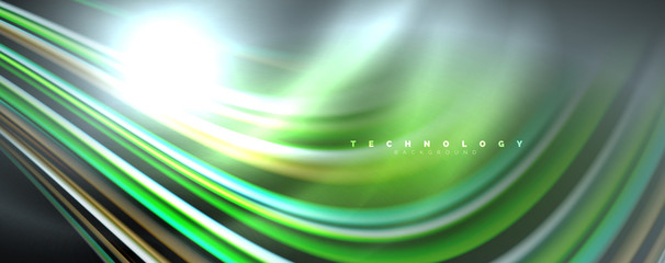 Fluid color swirls on black. Modern background with trendy design