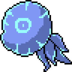 Naklejka premium vector pixel art jelyfish monster