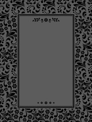 Decorative frame Elegant vector element for design in Eastern style, place for text. Floral black border. Lace illustration for invitations and greeting cards