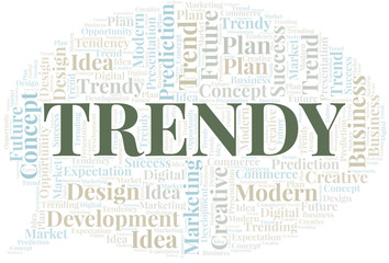 Obraz premium Trendy word cloud. Wordcloud made with text only.