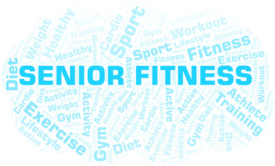 Senior Fitness word cloud. Wordcloud made with text only.