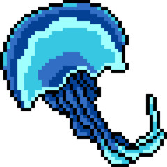 vector pixel art jelyfish monster