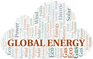 Global Energy word cloud. Wordcloud made with text only.