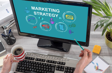Marketing strategy concept on a computer