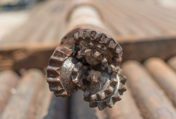 close up of an old drilling bit