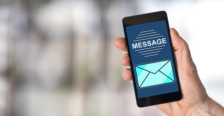 Message concept on a smartphone