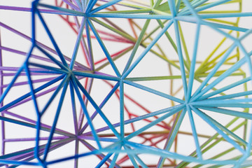 Abstrakte Farbenfrohe Netzstruktur. 3D Druck. Colorful abstract Net Structure. 3d-print.