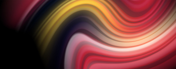 Flowing liquid colors - modern colorful flow poster. Wave liquid shapes. Art design for your design project