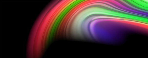 Fluid liquid color wave lines, glowing colorful light effect, abstract composition template. Geometric technology abstract pattern. Movement concept