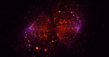 3D rendering abstract red fractal light background