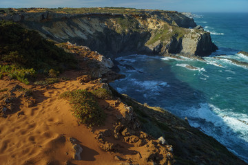 Obraz premium walking a pilgrim´s path in vila nova de milfontes, portugal