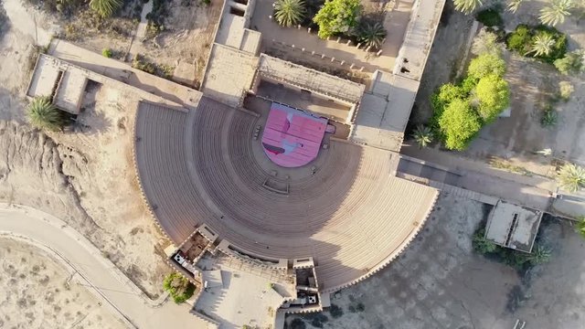 Drone shot of the ancient city of Babylon in Iraq