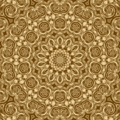 Gold symmetry pattern and geometric golden design,  texture print.