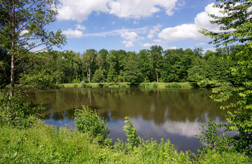 Fototapeta na wymiar lake in Montmorency forest