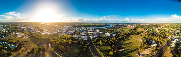 Aerial drone view of Bundaberg, Queensland, Australia