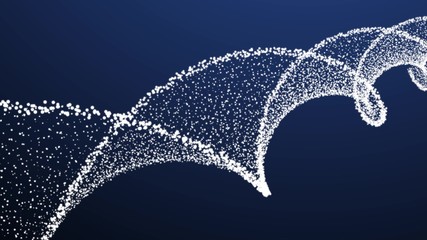 DNA glowing molecule on blue background. 3d Illustration