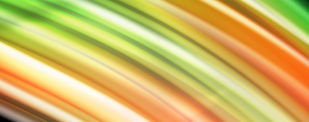 Modern rainbow liquid color flow colorful poster. Wave Liquid shape in black color background. Abstract composition