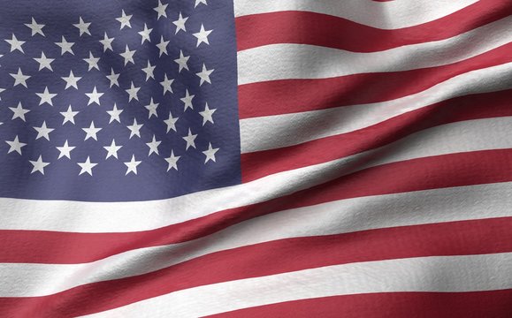 3D Illustration of United States Flag