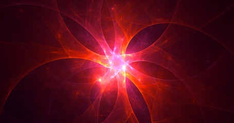 3D rendering abstract red fractal light background