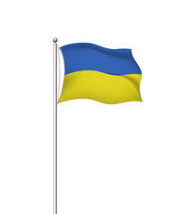 World flags. Country national flag post transparent background. Ukraine. Vector illustration.