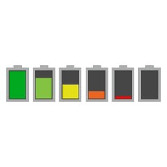 Different charging status battery load sign, icon, logo