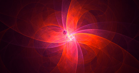 3D rendering abstract red fractal light background