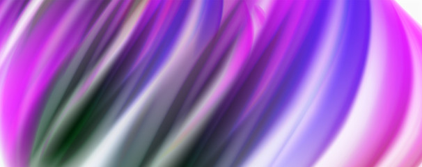 Obraz premium Glossy colorful liquid waves abstract background,, modern techno lines