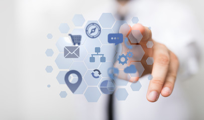 Cloud computing concept - connect to cloud