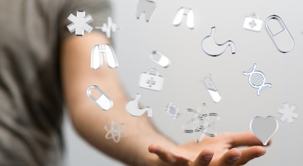 health care icon pattern medical innovation concept .