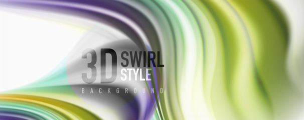 Color flowing waves, liquid conceptual abstract background